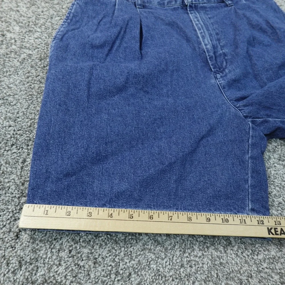VTG Tommy Hilfiger Shorts Mens 34 Dark Blue Denim Pleated Chino Golf 90s Dad Y2K